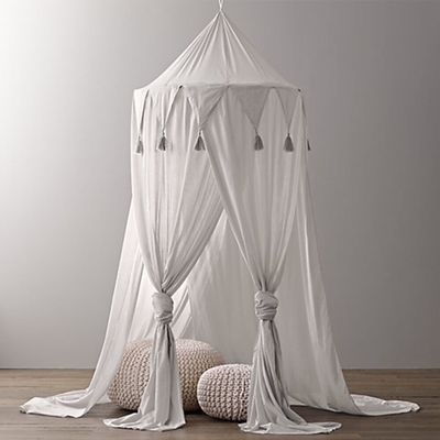 Baby Bett Baldachin Baumwolle Krippe Netting Vorhang Bettwäsche Runde Dome Prinzessin Vorhänge für Kinder Spielen Zelt Kinder Zimmer Dekoration: Grau