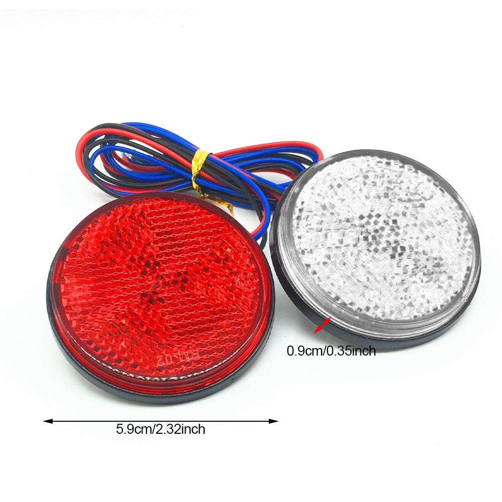 1X24LED motorfiets ronde reflector achterlicht remlicht motorfiets achterlicht auto ATV LED-reflectoren vrachtwagen zijwaarschuwingslichten