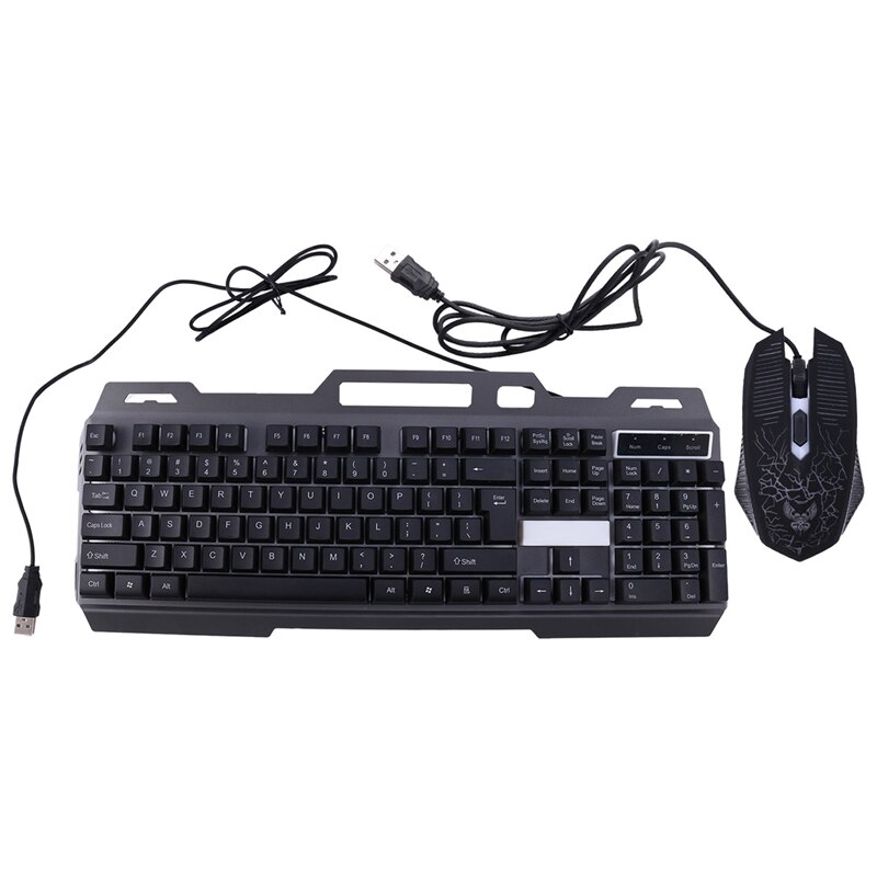 Mechanical Keyboard and Mouse Set, Wired Backlit Gaming Keyboard and Mouse Set, Suitable for Gamers: Default Title