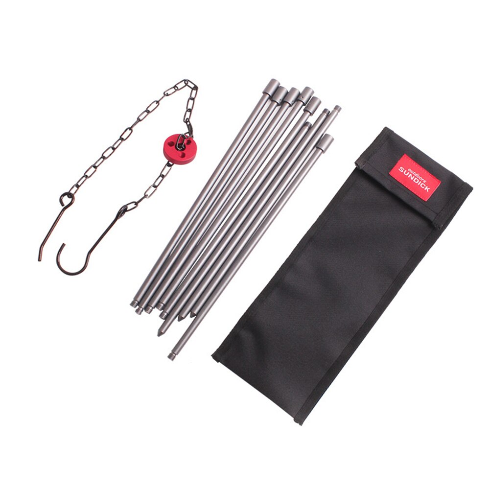 Picnic Cookware Tripod Aluminum Alloy Hanging Cooking Pot Outdoor Camp Camping Cookware Portable Hiking Picnic Accessories: Silver