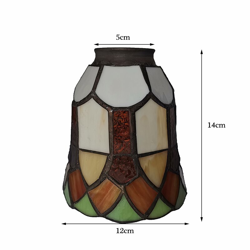 2PCS Tiffany Style Glass Lampshade 1-5/8-inch fitter for Wall Lamp and Pendant Light: Default Title