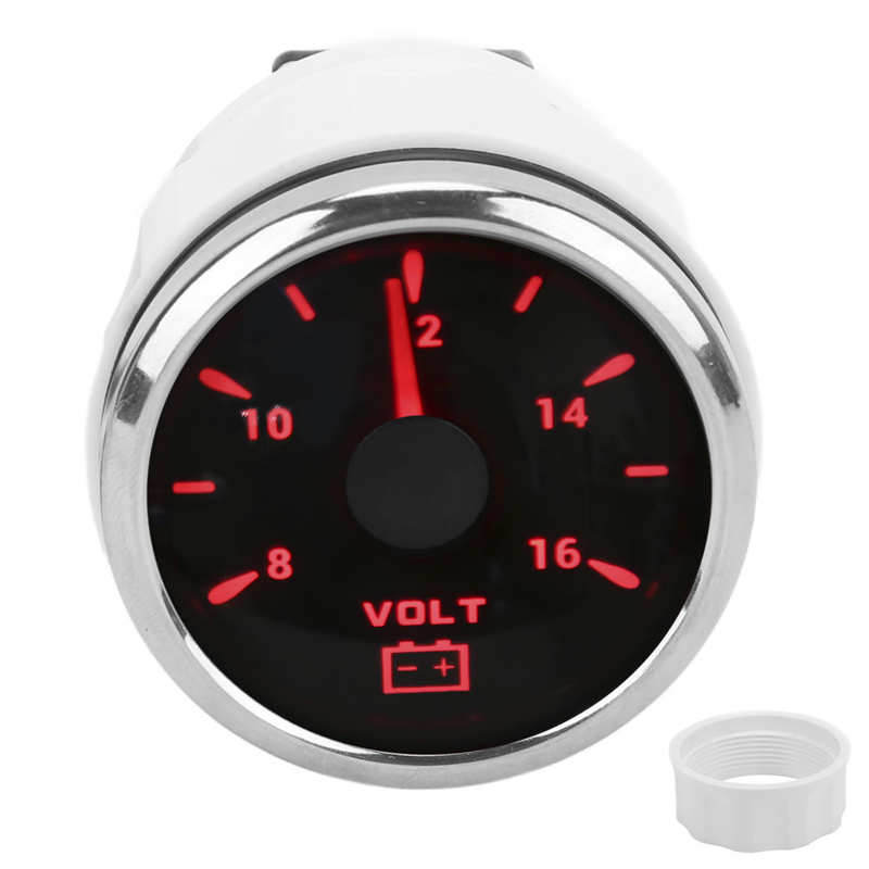 Boat Voltmeter Marine Voltage Gauge Pointer Indication for Yachts for RVs: black