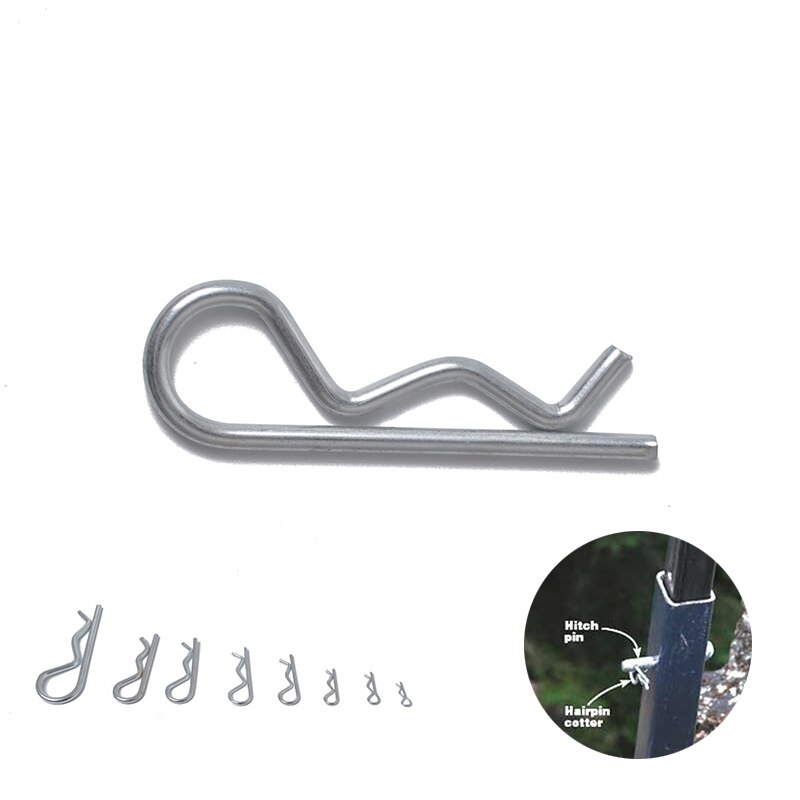 100 st hitch r pin clip sortiment kit verktyg sax pin hitch pin för traktor bil bil släp lastbil lås 6 storlek reparationsverktyg gör det själv