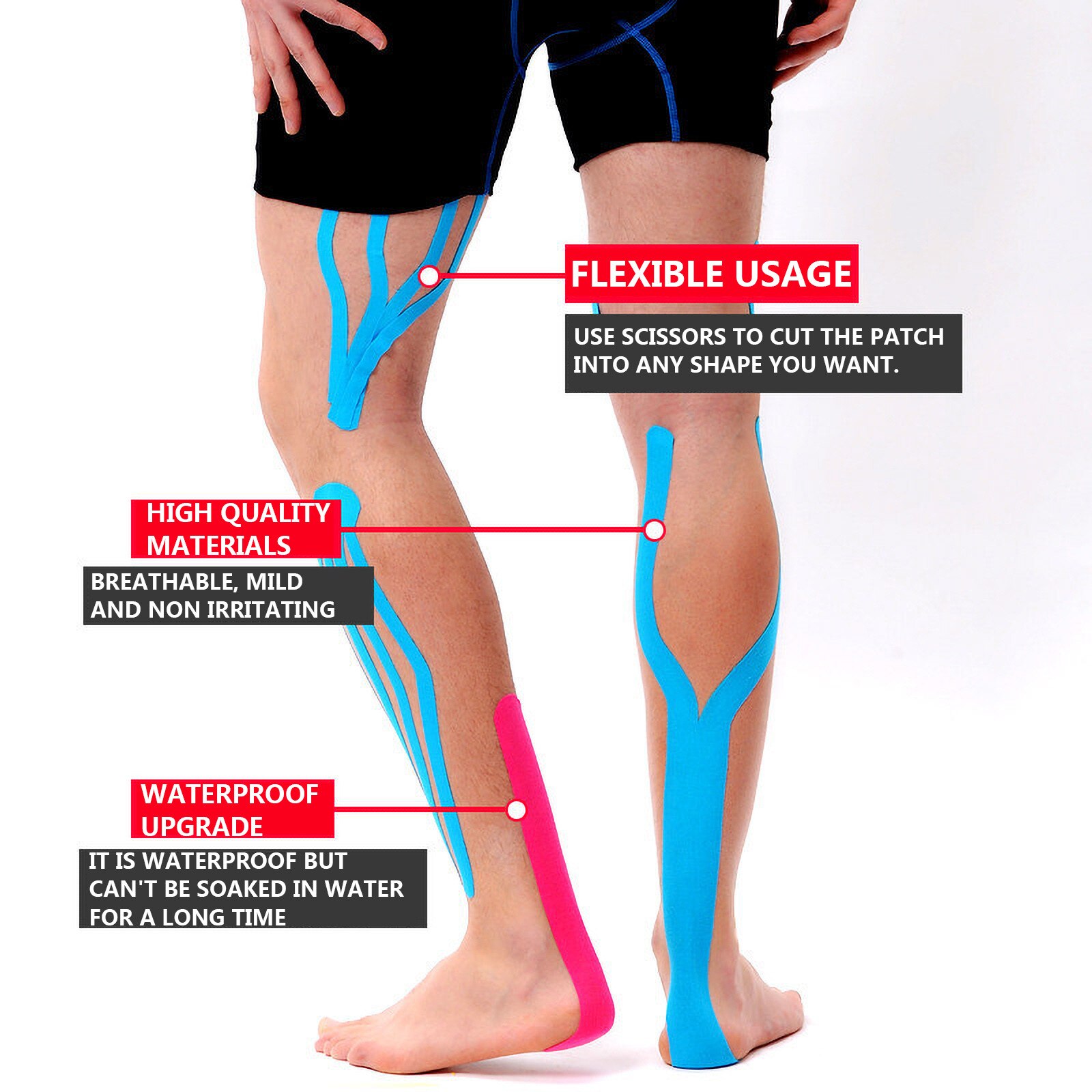 Ceinture de physiothérapie Teip pour soulager la myalgie, bandes de beauté pour le Sport, bandes élastiques pour le visage et les genoux