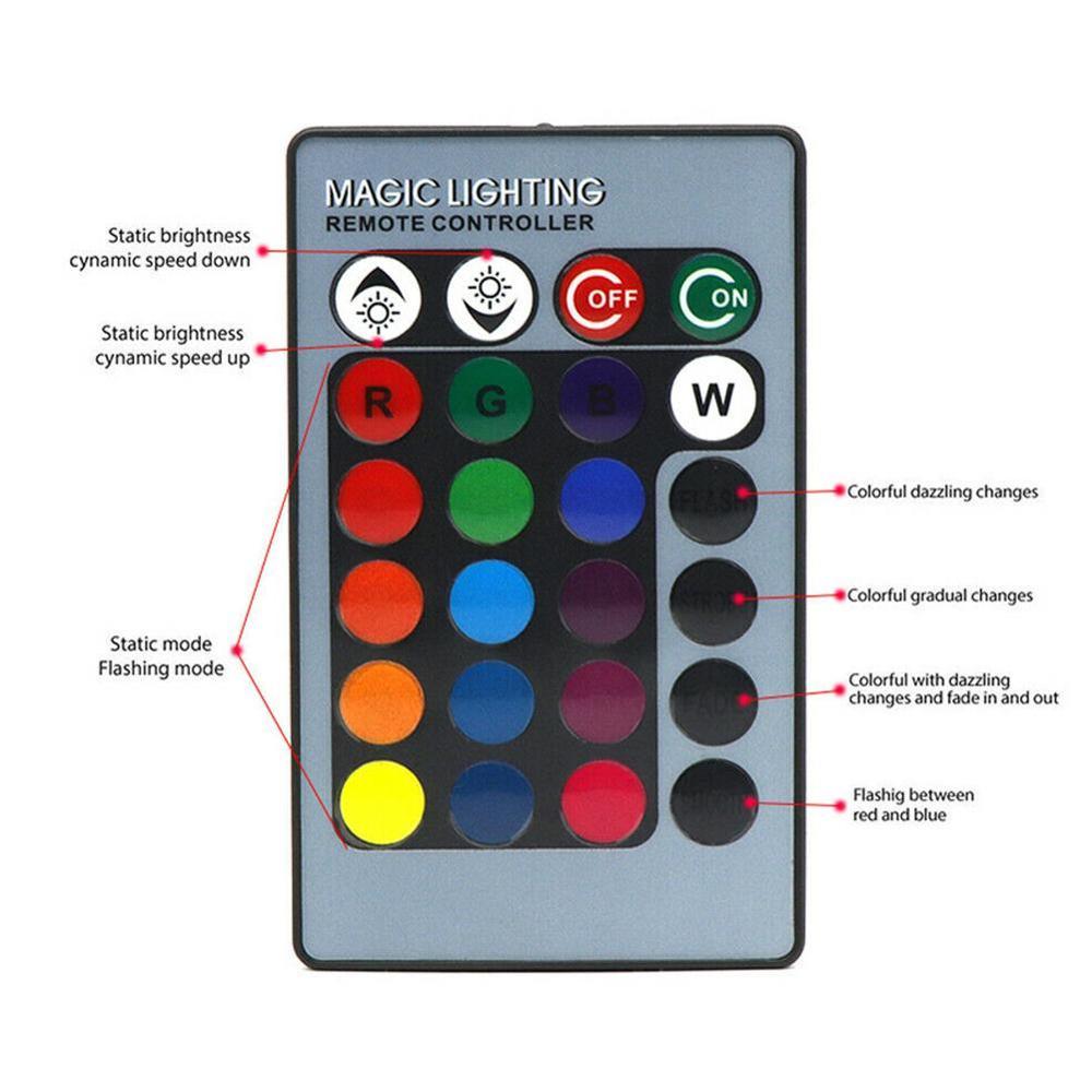 Car Remote Control Lights 5050 27 LED RGB Remote Control Fog Lights Running Colorful Reversing Lights Tail Lights Lights Y0T5