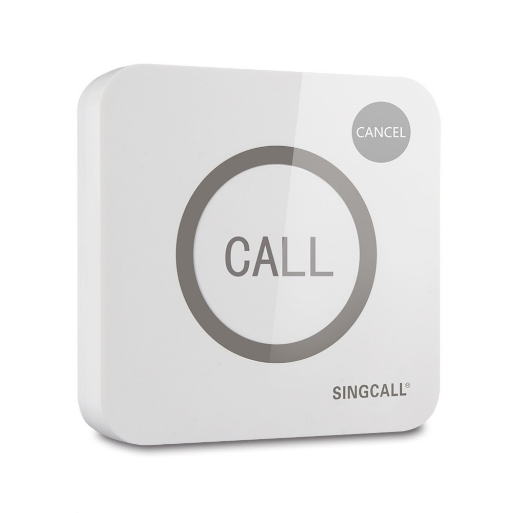 SINGCALL-système d'appel sans fil, à deux boutons tactiles, grands boutons avec fonction étanche, touches d'appel et d'annulation, APE520C