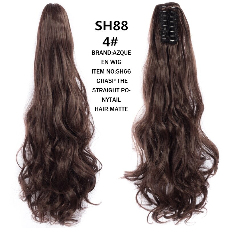 Azqueen Synthetische 22 "Lange Rechte Haar Klauw Paardenstaart False Haar Op Klauw Clip Staart Huis Paardenstaart Staart Haar: SH88 4