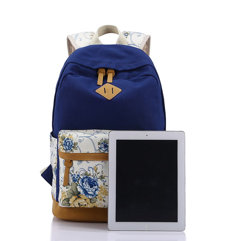 Scione canvas dames schooltas rugzakken voor meisjes mochila escolar bloemenprint computer laptop rugzak schoolrugzak  p112