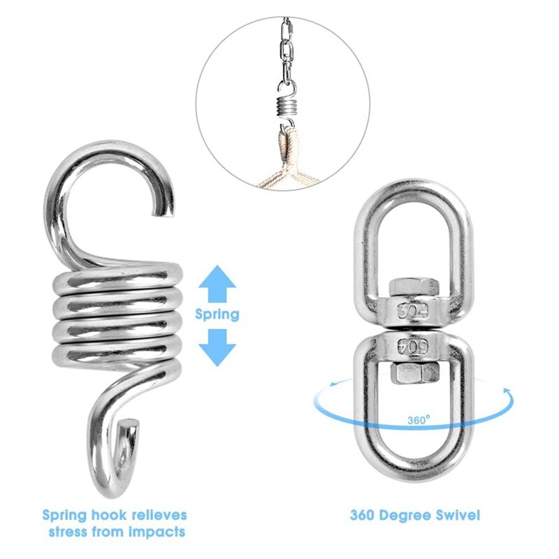 Crochet de hamac à ressort rotatif, crochet pivotant, faisceau en bois pour hamac, chaise balançoire, plante suspendue pour boxe, sac de poinçonnage