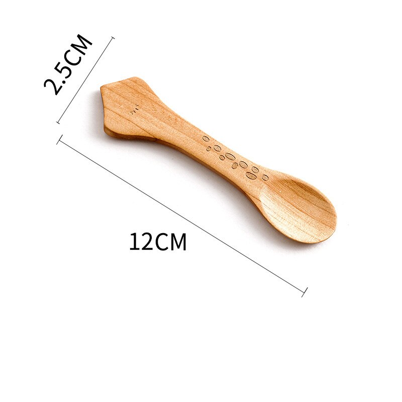 Cuillère en bois pour enfants, dessin animé mignon cuillère à café thé soupe cuillères à remuer Dessert couverts à miel outils de cuisine de Style japonais vaisselle