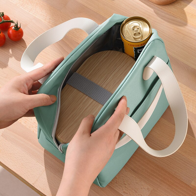 Smiley – sac à déjeuner fourre-tout de couleur unie, étanche, thermique, isolé, Portable, isotherme, Bento d&#39;extérieur pour aliments