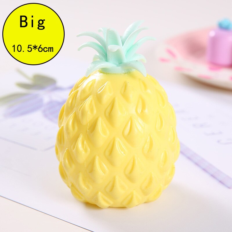Anti Stress Fun Soft Pineapple Ball Stress Reliever ToyChildren Adult Fidget Squishy Antistress Creativity Sensory Toy: Yellow-Big