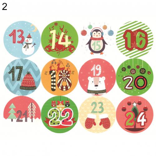10Pcs 24 Days Countdown Christmas Calendar for Xmas Home Office Party Decor: 2