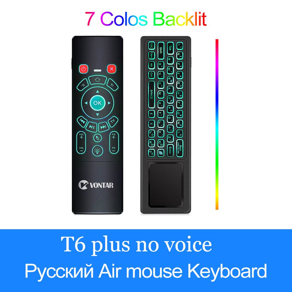 2.4G Air mouse Mini Wireless keyboard Backlit Remote Control with Touchpad Optional 7 Color Backlight for Android TV Box/Mini PC