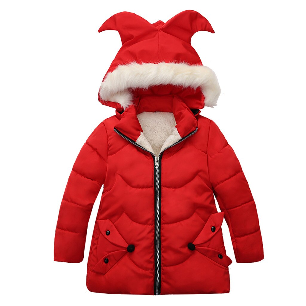 Children Kids Girls Winter Coats Jacket Zip Thick Warm Snow Hoodie Hooded Outerwear Kids Snowsuit Clothes Coat #1018