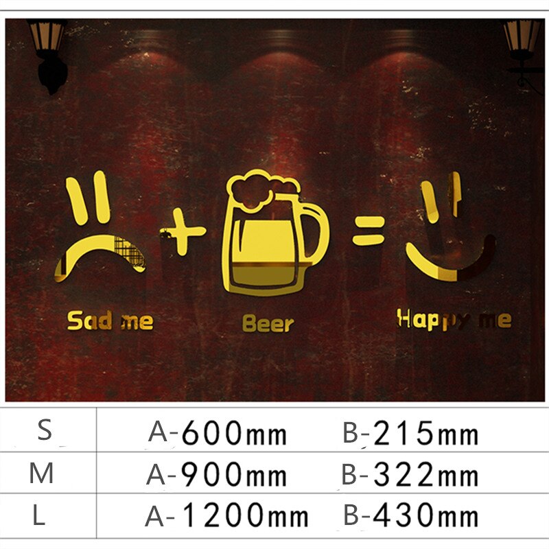 Bar Decoration Wall Stickers Pot Restaurant Roast Meat Shop Background Wall Decals Stickers Beer Bar Smiley Mural