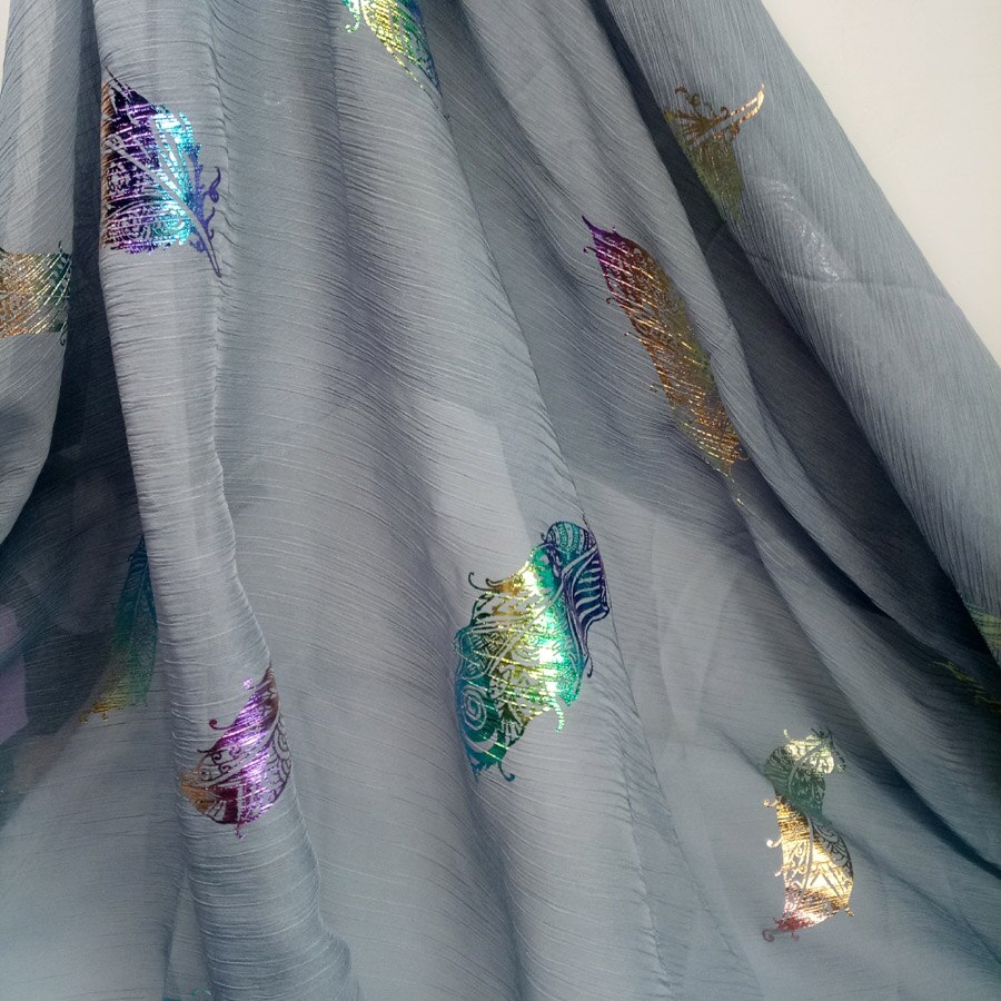 Dancing Dress Cosplay Chiffon Fabric Crepe Thin Magic Feather Fabric Cosplay Sewing Bronzing Wedding Costume DIY