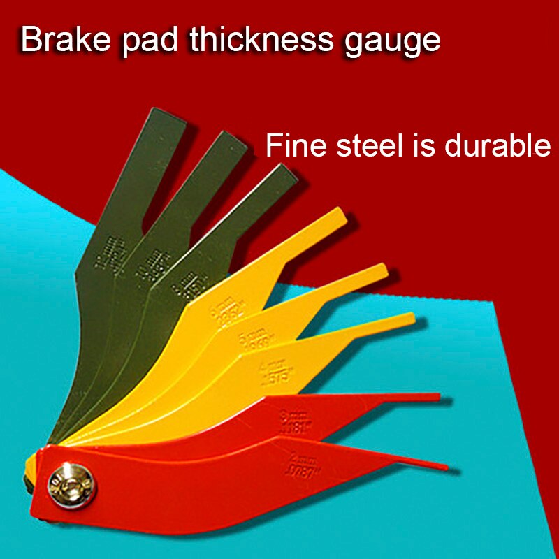 8 In 1 Brake Pad Measuring Tool Gauge Feeler Tester Scale Lining Thickness Wear Meter Thickness Gauge Handy Measuring