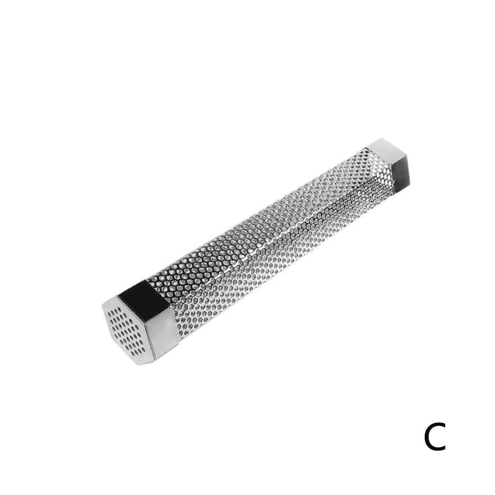 Fyrkantig rund bbq grill kallrökning mesh rör rök rökare rostfri generator pellet  s4 z 5: C