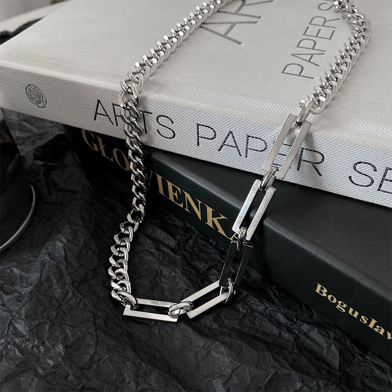 Kunjoe Rvs Choker Kettingen Kraag Voor Vrouwen Mannen Zilveren Kleur Link Chain Kettingen Collier Sieraden