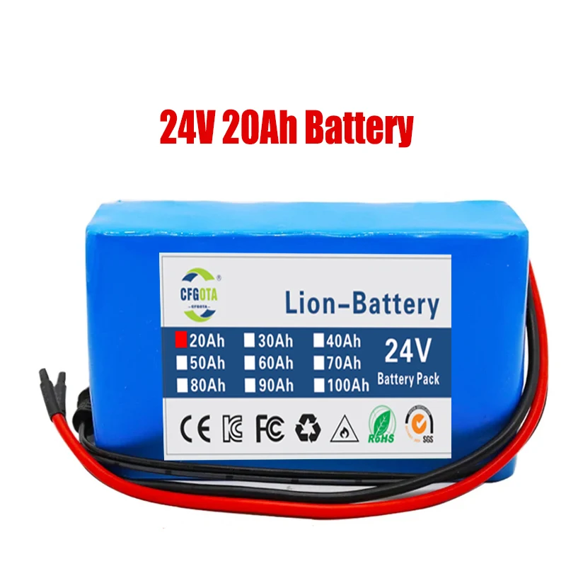 24V 6s2p lithium battery pack 5000mah 18650 rechargeable battery/mobile lithium-ion battery pack with charger: green