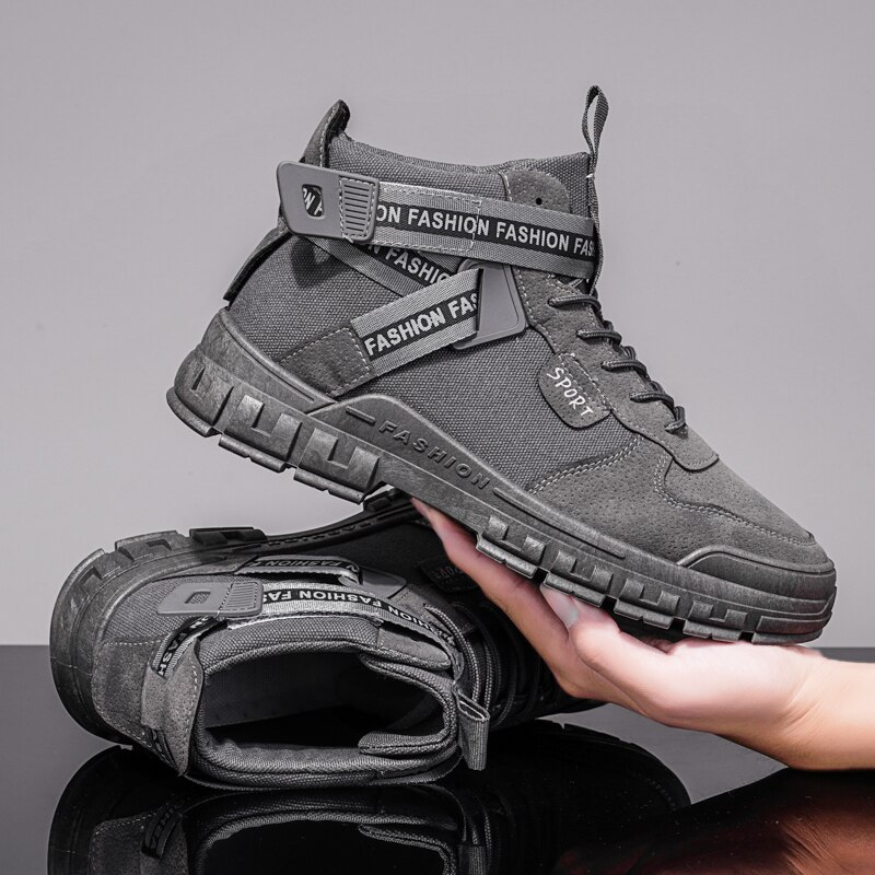 Heren casual schoenen winter herenschoenen zwarte schoenen voor heren houd warm canvas schoenen heren hoge leren casual schoenen 8