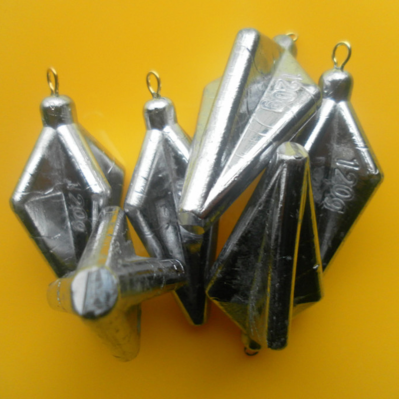 BlueSea 40g/50g/60g/80g/100g/120/120/ 150g Grote Zware Vierhoek Lood Vissen Sinkers Diamant Vissen Gewichten Voor Zee Vissen