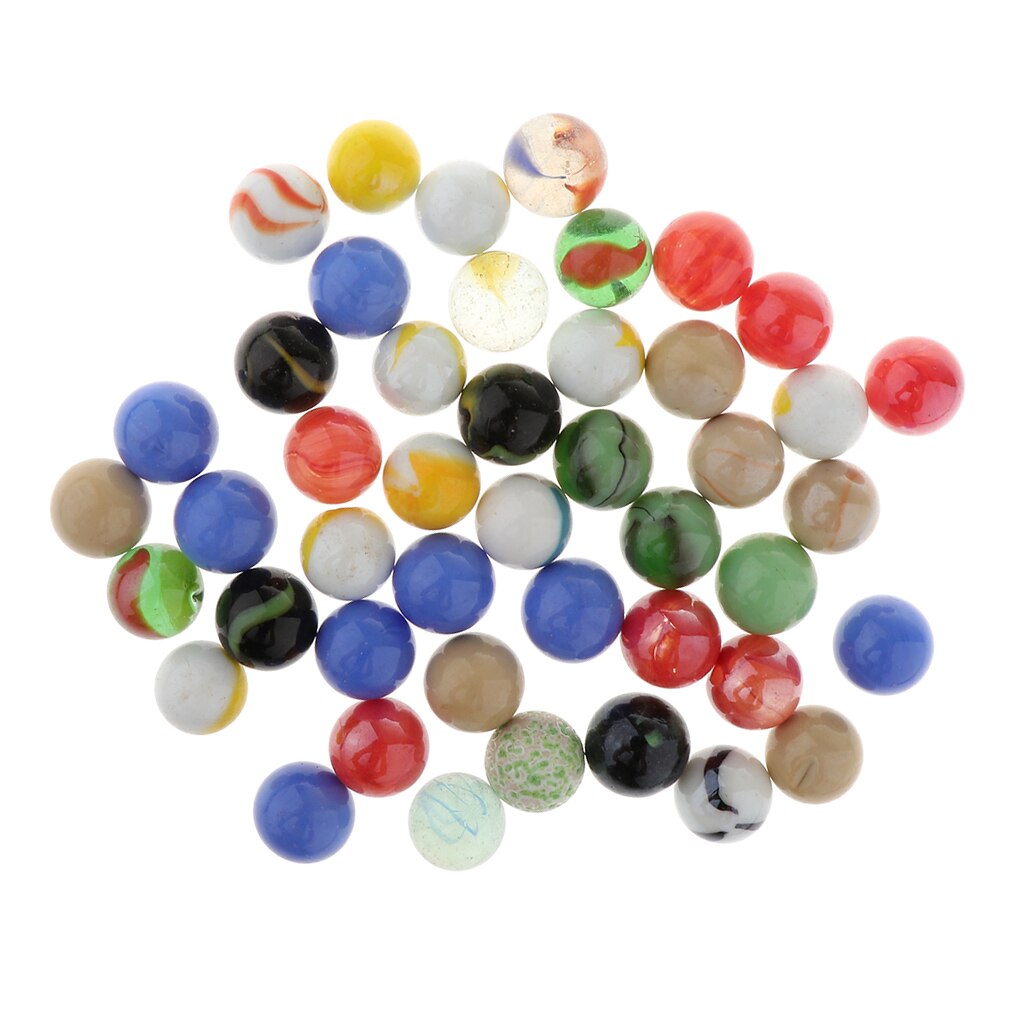 Juego de bolas de mármol de cristal para decoración de tanques de peces, juguetes de damas chinas divertidos, 16mm, 45 Uds.