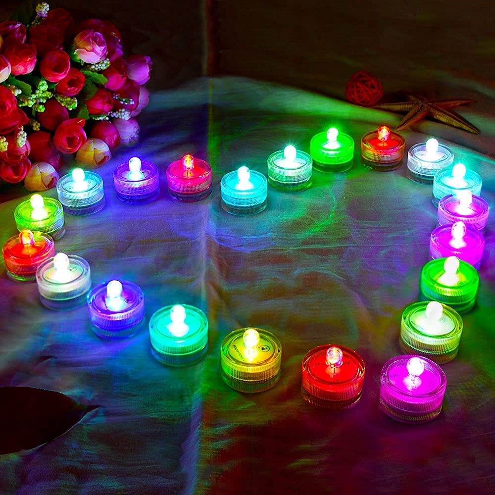 12 Stks/partij Led Multi Kleur Dompelpompen Mini Vaas Licht Led Onderwater Kaars Theelichtje Voor Party Wedding Festival Valentijnsdag