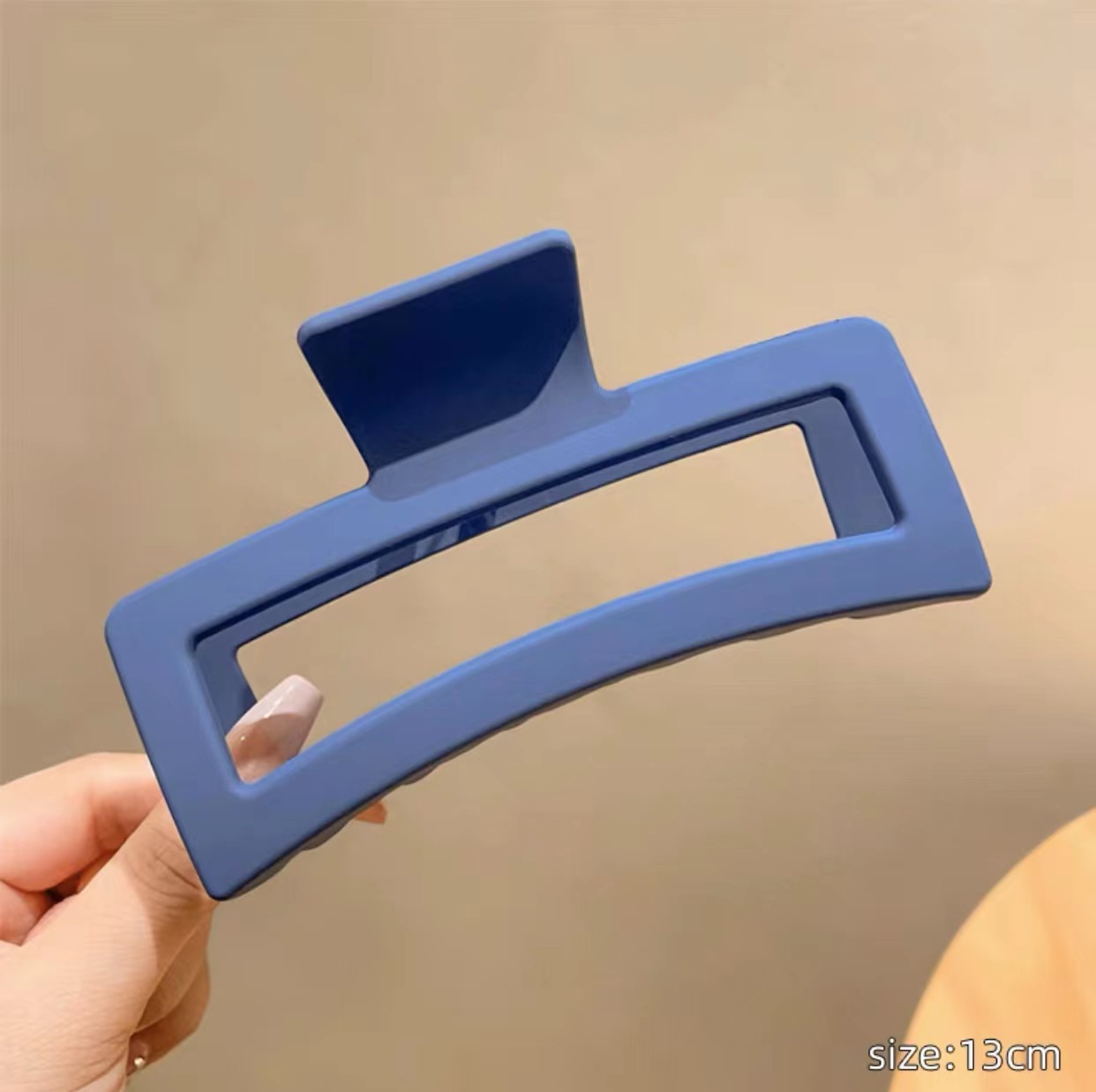 Koreaanse Grote Effen Haar Klauw Elegante Haarspelden Barrette Krab Haar Clips Voor Vrouwen Meisjes Vierkante Hoofddeksels Haaraccessoires Sieraden: Platinum Plated