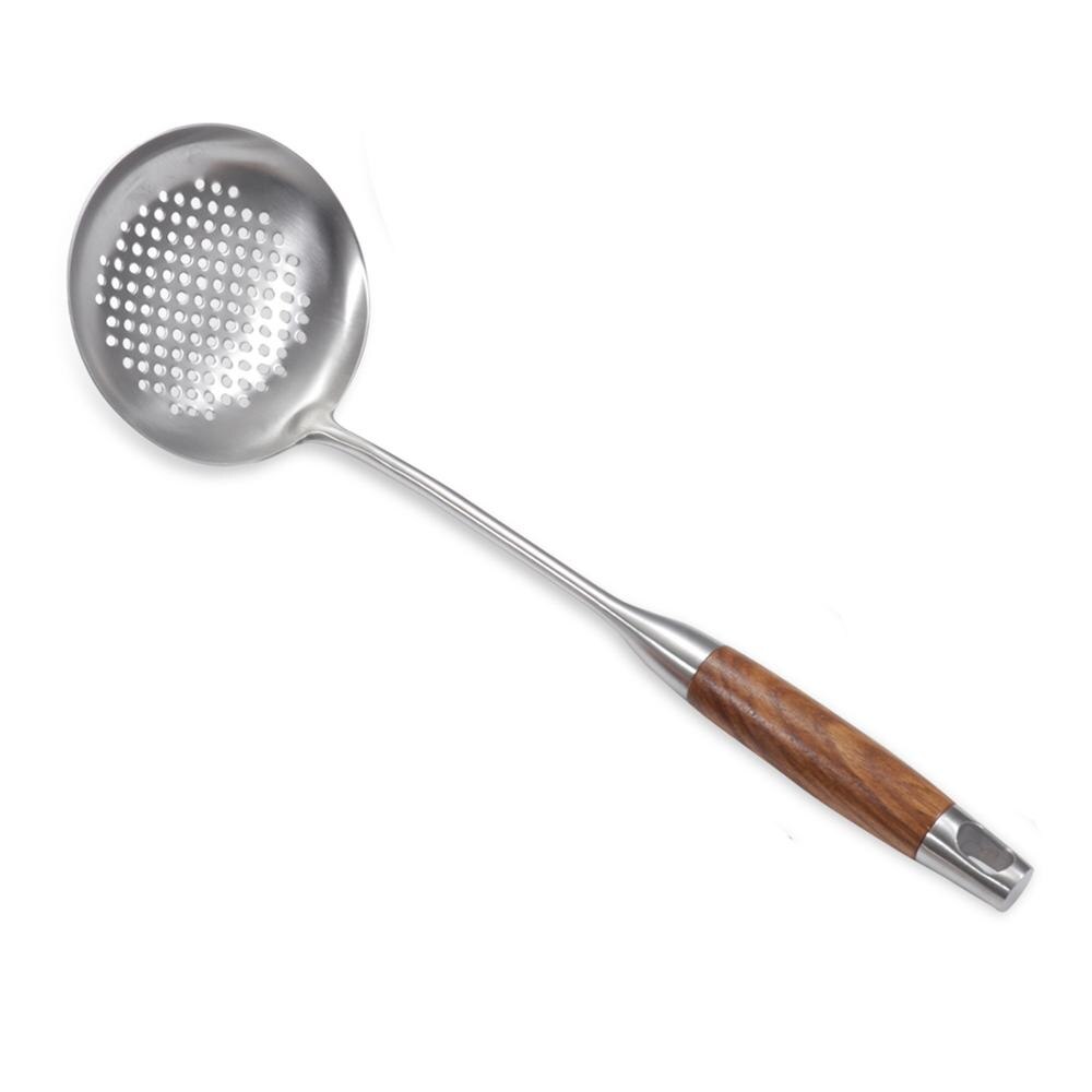 AOOSY 18/10 Stainless Steel Wok Spatula Turner Soup Spoon Slotted Spatula Spaghetti Server Kitchen Utensil Cook: Skimmers Spoon