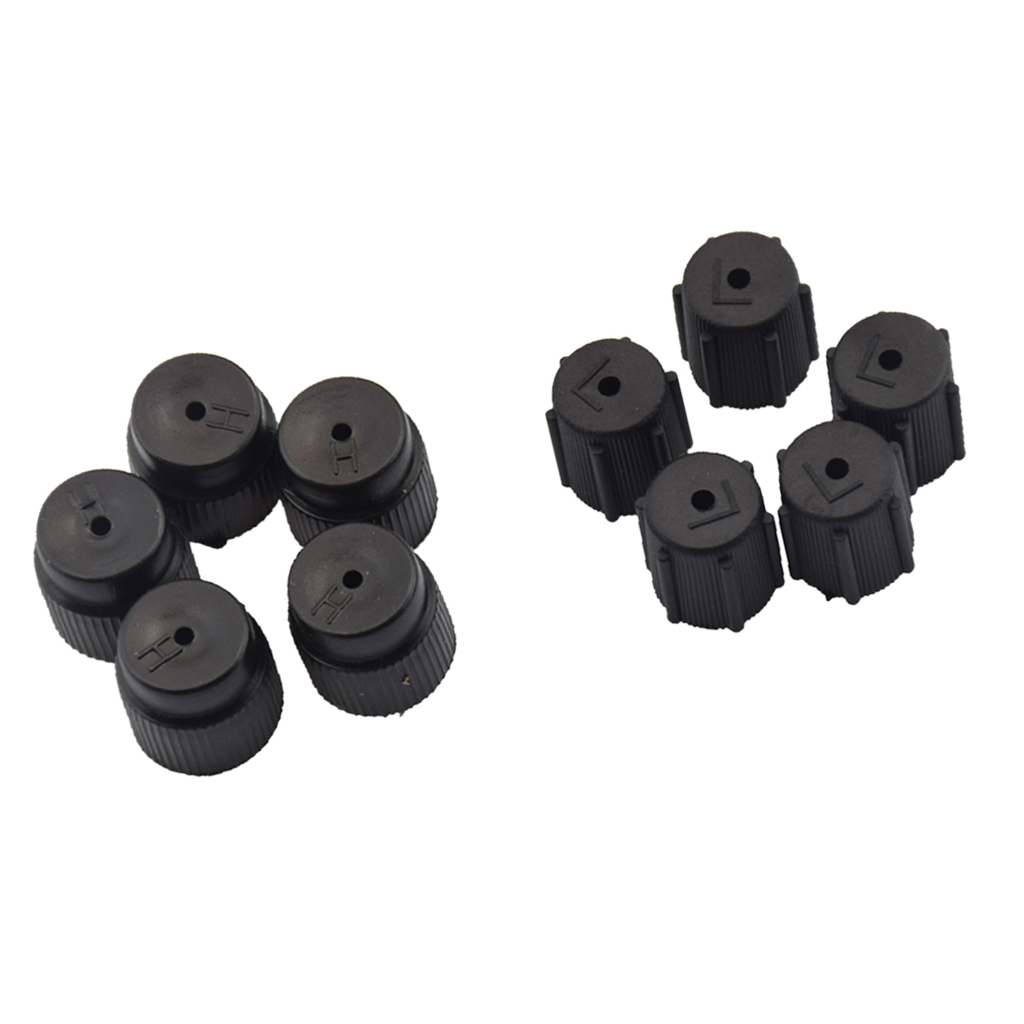 10 Pieces AC A/C Charging Port Service Caps R134a R12 13mm &amp; 16mm Black Best Aftermarket &amp; Pressure resistance