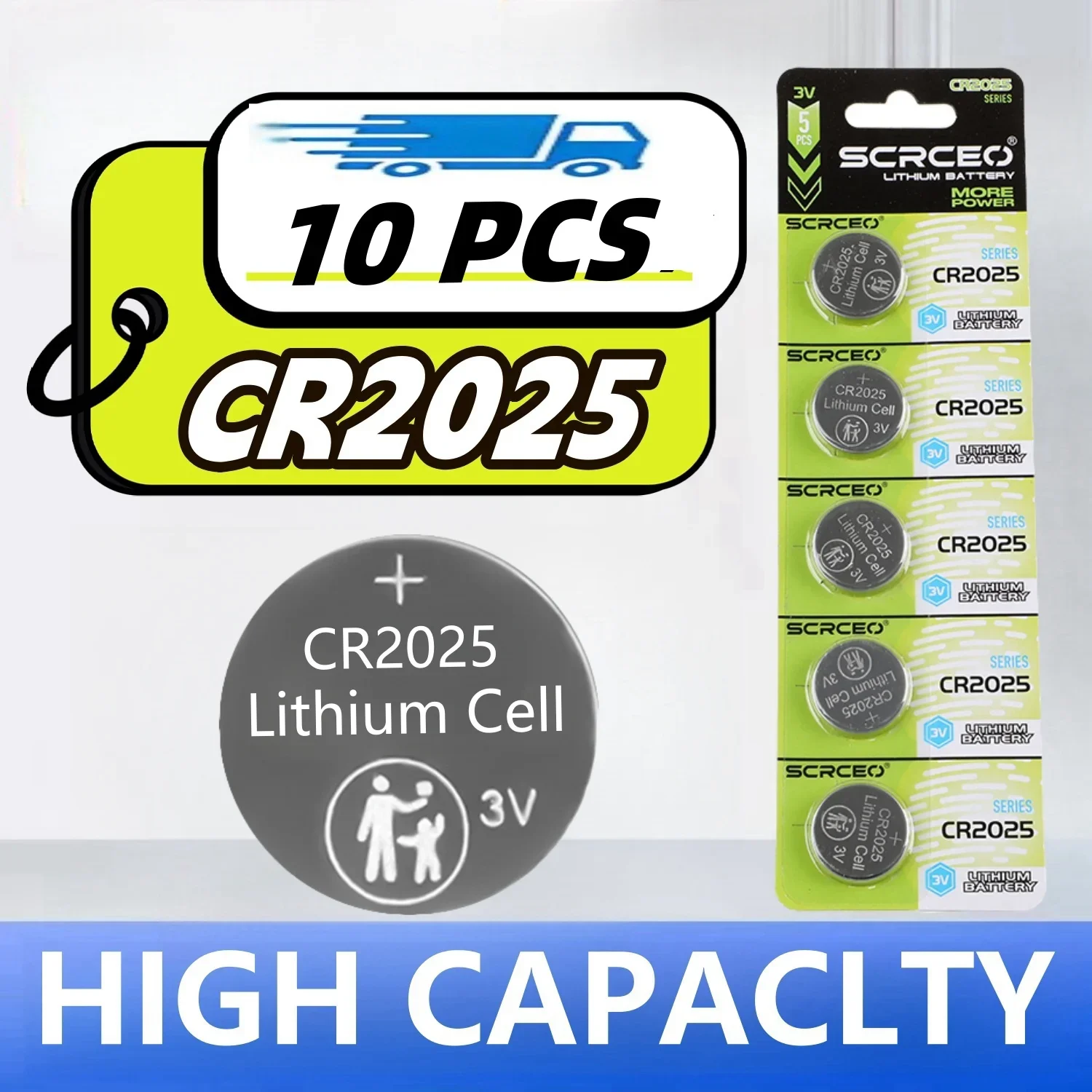 2-50PCS 3V CR2025 CR Lithium Button Battery DL2025 BR2025 5003LC LM2025 Coin Cell Watch Batteries For Toys Clock Computer: Gold