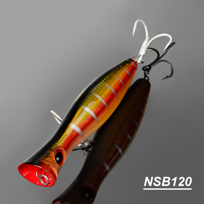 Señuelos de pesca Noeby Popper, 12cm, 43g, 16cm, 78g, 20cm, 150g, Wobbler flotante de agua salada, cebo duro Artificial para señuelo de pesca GT: 75mm / Cobre envejecido