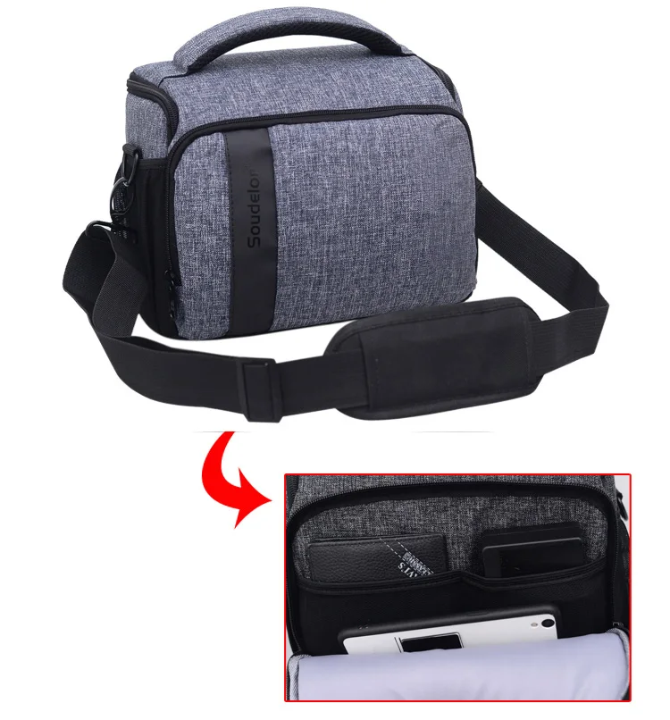 Camera Bag Purse Small Messenger Shoulder Bag for Mirrorless DSLR Camera Waterproof Canvas Compact Photography Case