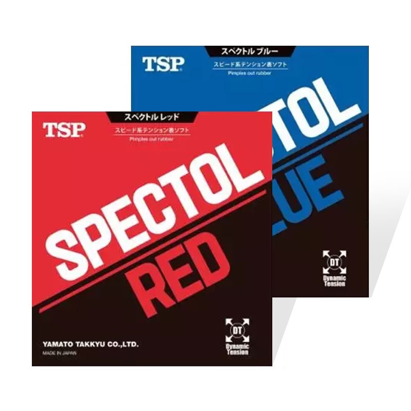 Tsp Spectol rojo/azul crudo de goma para mesas tenis goma Pips Out con esponja de Ping Pong ataque rápido