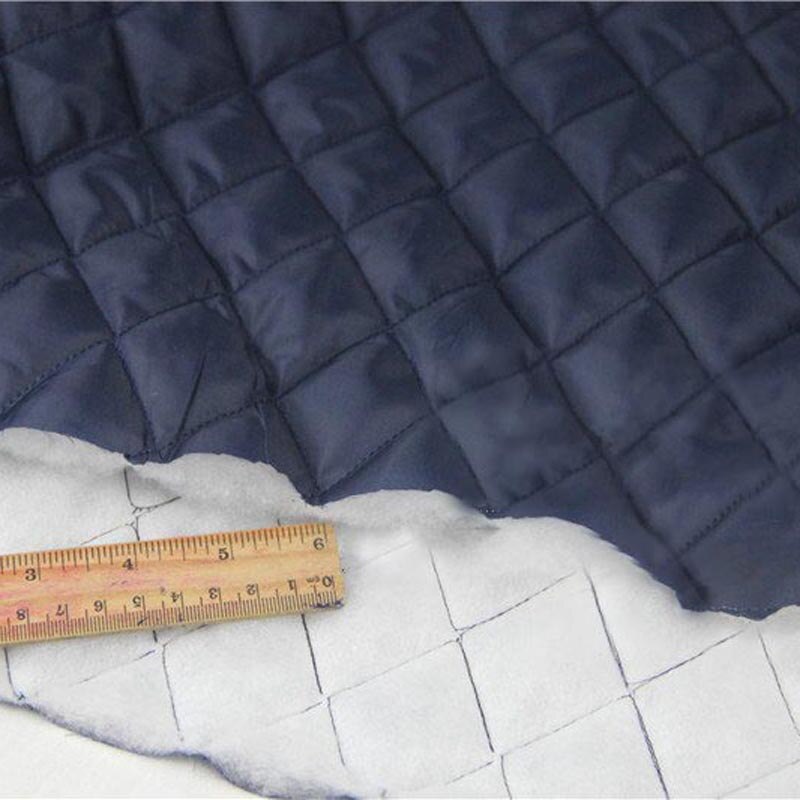 Polyester taft glat højdensitet quiltet varmt stof til gør-det-selv vinter bomuldspolstret tøj frakke forgardin: Mørk marineblå 1cm tyk / 300 x 145cm 3m