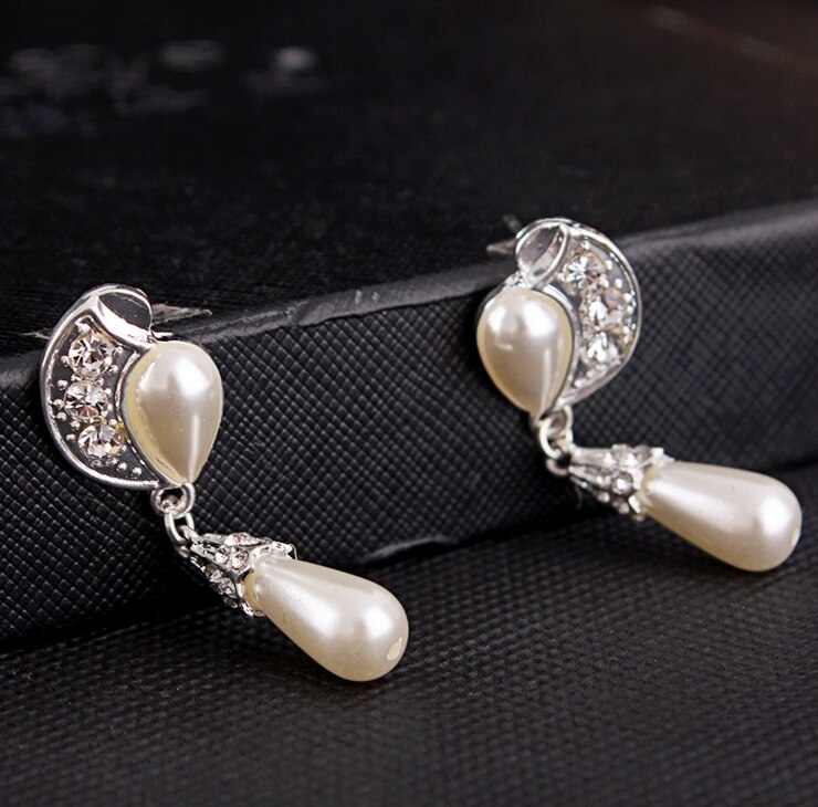 Parel Kettingen Earring Bridal Hanger Prachtige Party Show Pageant Ketting Voor Bruiloft EE9003