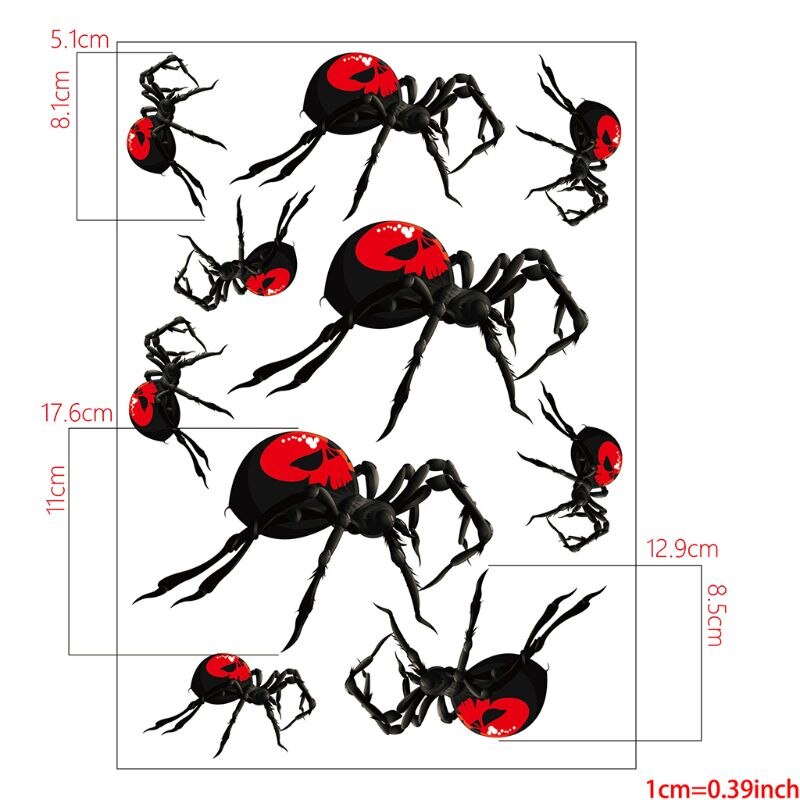 Halloween Spider Wall Stickers Party Decorative Stickers DIY Wall Art Decal Deco QX2E