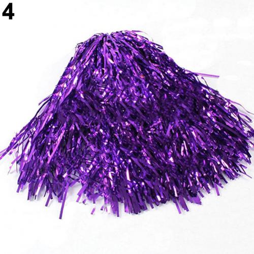 Pompones metálicos para competición deportiva de baile, pompones de porristas, pelota de flores para partidos de fútbol y baloncesto, 1 unidad: Morado