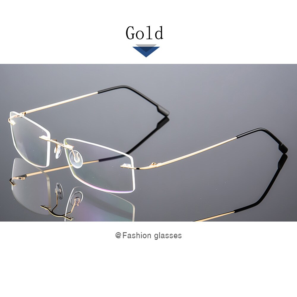 Optical Glasses Frame Men Women Rimless Titanium Eyewear Blue Light Blocking Glasses Square Eyeglasses Trending Products