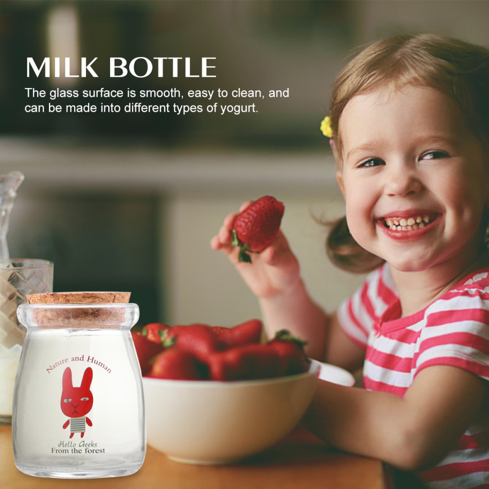 6PCS Yogurt Jars Clear Glass Pudding Jars With Lids Yogurt Glass Jar Container