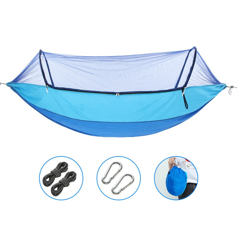 Outdoor Quick-opening Hammock With mosquito Net 1-2 Person Tent Backyard Hammock Camping Anti-mosquito Ultralight Hammock: A-M