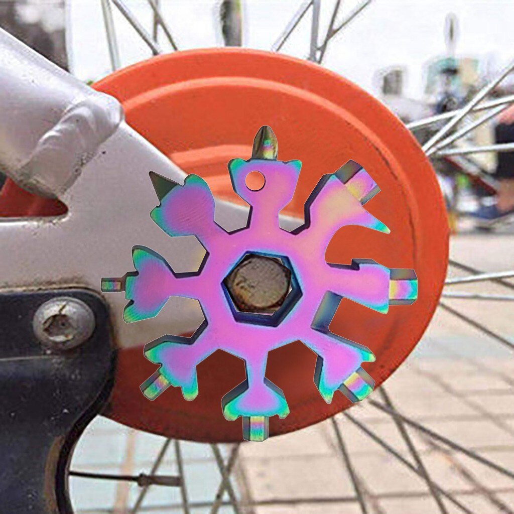 18 in 1 Multi-Function Wrenches Combination Portable Tool Hex Wrench Multifunction Camp Survive Outdoor Snowflake Shape Tool