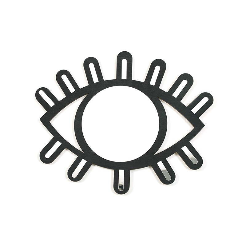 Nordisk stil trevegg speil hjem kunst vegg dekor øye måneformet