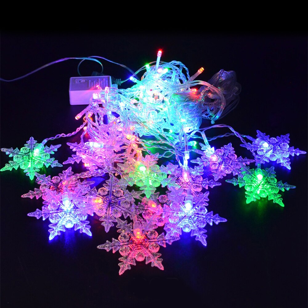 Kerst Sneeuwvlokken Led String Lichten Knipperende Lichten Gordijn Licht Waterdicht Party Fairy Light Met Aansluitbaar Wave