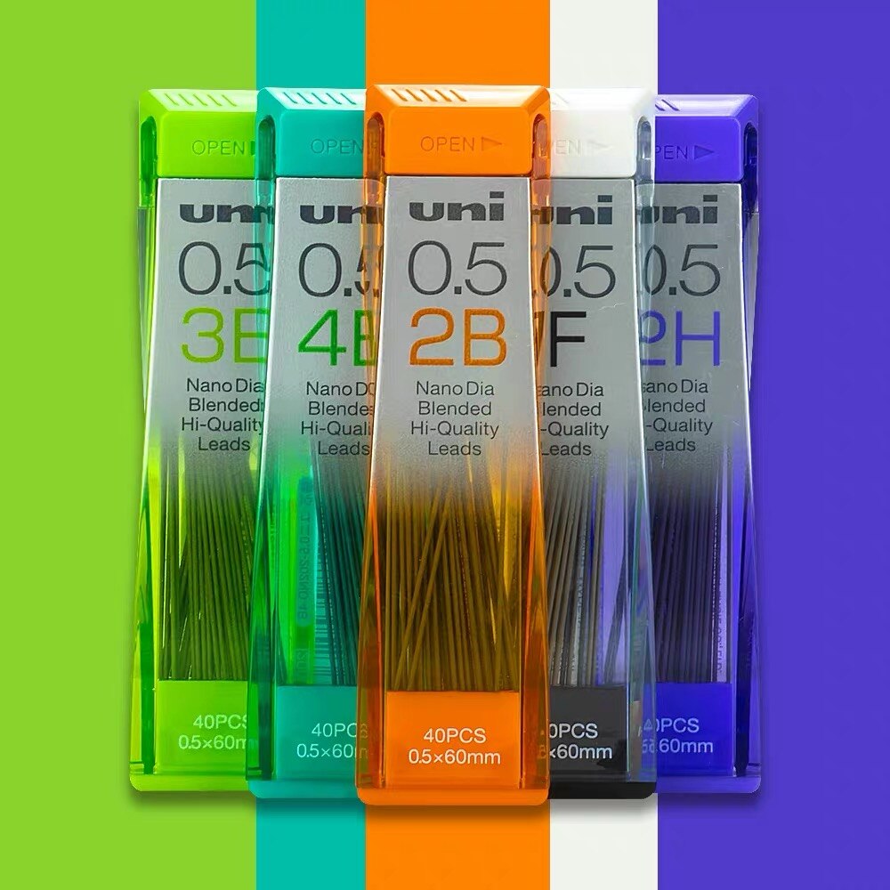 1tube/lot Uni Nano Dia 0.5-202ND Mechanical Pencil Led 0.3/0.5/0.7/0.9mm HB/2B School Student Office
