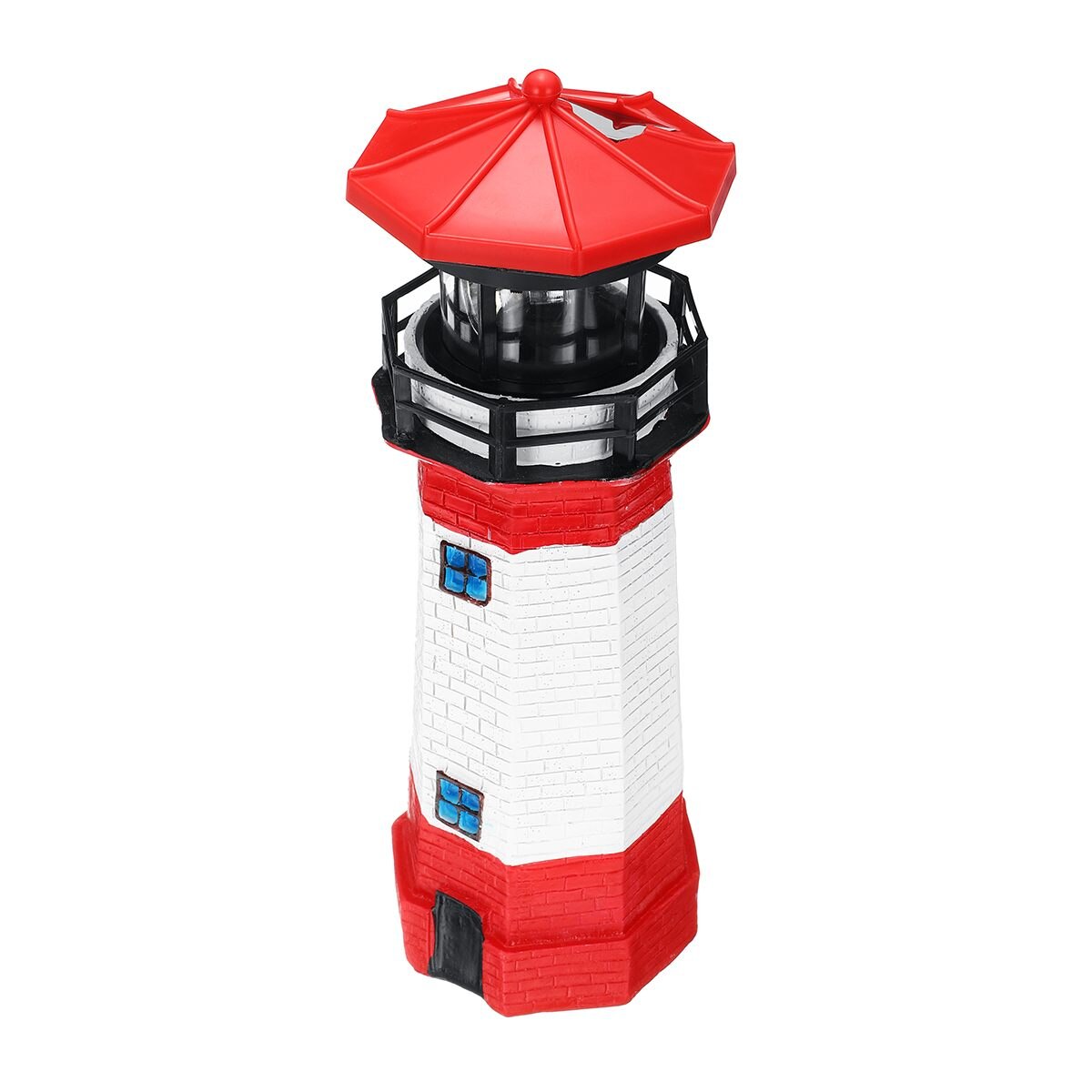 Garden Sculptures Outdoor Yard Night Decorations Resin Lighthouse Waterproof Solar Lamp For Garden Decoration: Red