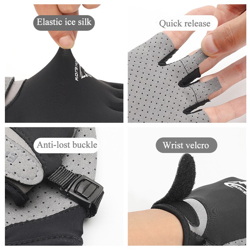 Elastische Männer Finger Handschuhe Reiten Golf Sommer Handschuhe Anti-Uv Sonnenschutz Schweiß-absorbent Atmungs Ice Silk Dünne Handschuhe