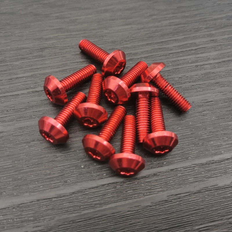 10 pièces boulons vis noir aluminium parure M6 x 20mm M5 x 16mm moto rouge anodisé 25mm boulons vis rouges M6 M5 tête de capuchon